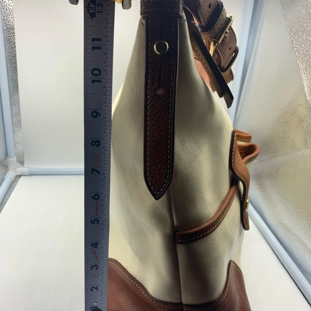 DOONEY And BOURKE genuine florentine vacchetta white leather satchel bag - Picture 16 of 16